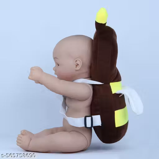 Bumblebee Design, Baby Head Protection Pillow with Adjustable Straps for 6 Months to 2 Years Kids Safety (Dark Brown, Yellow)