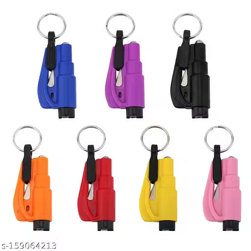 MAPPERZ 1 Pc Keychain Car Escape Tool Seatbelt Cutter and Window Breaker – (Multicolor)