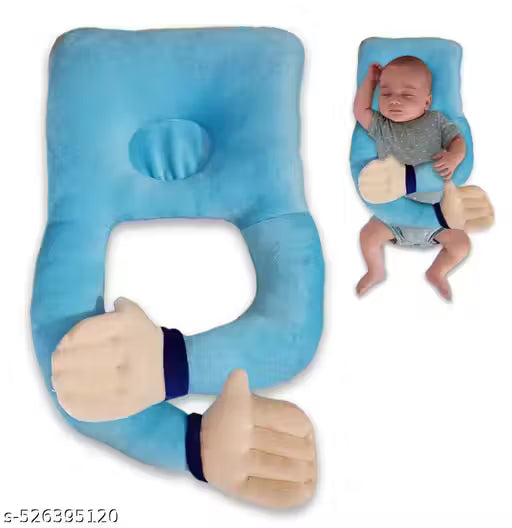 Printustaad Baby Hugging Pillow for Head Shaping | Neck Support New Born Baby Infant Pillow/Takiya/Cushion (Sky-Blue)