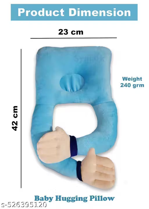 Printustaad Baby Hugging Pillow for Head Shaping | Neck Support New Born Baby Infant Pillow/Takiya/Cushion (Sky-Blue)